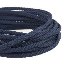 Bobine 50m Cordon damier polyester 5mm bleu marine
