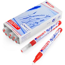 Lot de 10 marqueurs peinture acrylique permanent pointe fine 1-2 mm - EDDING - Rouge trafic