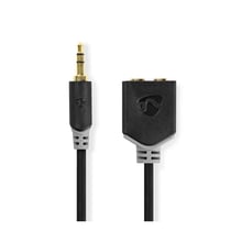 Nedis Câble Répartiteur Audio Jack 3.5mm Mâle vers 2 Jack 3.5mm Femelle 0,2m Gris anthracite