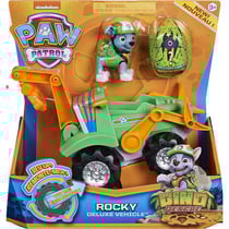 Pat patrouille rocky avec son camion de recyclage + dinosaure mystere - figurine chien - paw patrol dino rescue