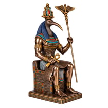 Statue Thot dieu égyptien en résine aspect bronze 23 cm