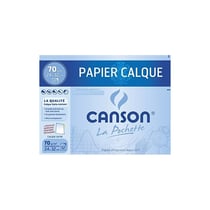 Canson Pochette Papier calque satiné 12 feuilles 70 g 24 x 32 cm Translucide 3148950135490