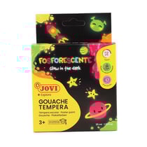 Peinture gouache - Phosphorescente - Brille dans le noir - 4 couleurs - Jovi