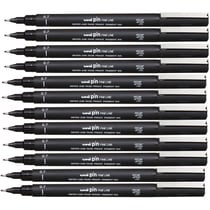 12 feutres de dessin uni pin - 0.7 mm - Noir - Uni-ball
