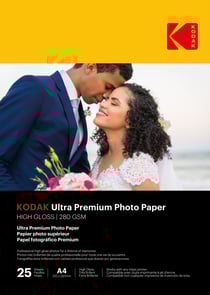 KODAK 9891261 - 25 feuilles de papier photo 280g/m², brillant, Format A4 (21x29,7cm), Impression Jet d'encre