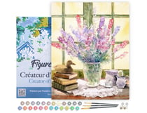 Peinture par Numéro Figured'Art avec Cadre - Bouquet de Lupin - Kit de Loisir Créatif DIY Numéro d'Art Complet - 40x50cm toile tendue sur châssis