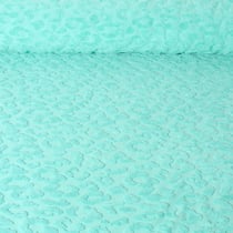 Tissu Maille motif léopard éponge sur fond Vert menthe - Au mètre