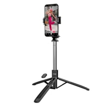 LinQ Perche Selfie Bluetooth Extensible avec Trépied Stable Support Rotatif Noir