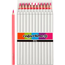 Crayons de Couleur Colortime, L : 17,45 cm, mine 5 mm, JUMBO, rose, 12pièces/ 1 Pq.