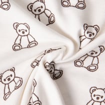Tissu Maille Jersey Coton Teddy oursons sur fond Ecru