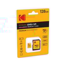 KODAK Micro SDXC 128GB avec adaptateur – Carte mémoire haute capacité, classe 10, transfert rapide et fiable pour smartphones, tablettes, caméras, drones et autres appareils compatibles