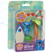 Disney stitch - coffret surf, palmier et figurine