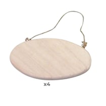 4 plaques de porte ovale avec cordelette 14,5 cm