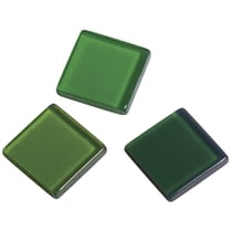 Mosaïque acrylique, 1x1 cm, transparente, jade, boîte - env. 205 pces / 50 g