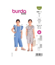 Patron Burda 9265 - Combinaisons pantalon ou short ruchés Fille taille n°104-146