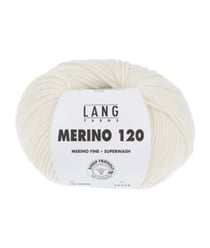 Pelote de laine à tricoter MERINO 120 - Lang Yarns Ecru (002)