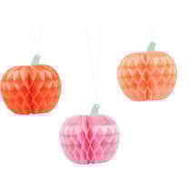3 Citrouilles Nid d'Abeille à Suspendre - 24 cm