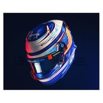 Voiture Miniature de Collection - SPARK - Williams Racing 2023 - Échelle 1/5 - Casque Logan Sargeant - Bleu/Blanc/Rouge