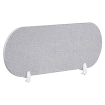 Séparateur de Bureau Gris Clair en PET Acoustique Recouvert de Tissu 120 x 40 cm avec Pinces de Fixation