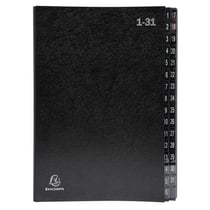 Trieur rigide Economique Ordonator 32 compartiments numériques - 24x34cm - Noir - x 6 - Exacompta