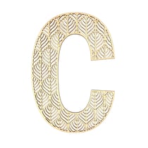 Lettre C en bois Alphabet géant ajouré 24 cm