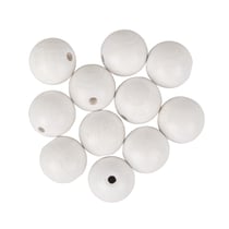 Boules bois percées FSC 100%,mat, ø20mm, blanc, 8 pces