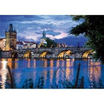Puzzle 1000 pièces - Paysages nocturnes - République Tchèque : Prague - DToys