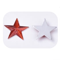 50 Perles strass cabochon Etoile rouge 14 mm acrylique à coller - dos argenté - creation diy