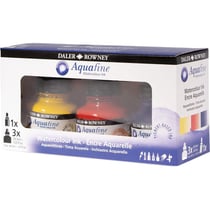 Encres aquarelle - 3 flacons 29,5ml + 1 marqueur - Couleurs primaires -  Daler Rowney