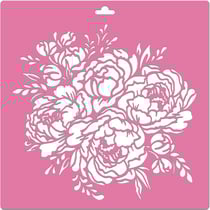 Pochoir plastique souple réutilisable 30 x 30 cm Fabrika Decoru FLEUR 208