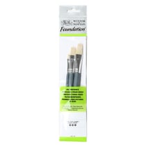 Assortiment 3 Pinceaux Manche Court Plats N°4, 10 Et 14 - Winsor Et Newton