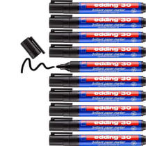 Lot de 10 marqueurs permanents EDDING - Encre brillante - Noir - Pointe 1,5-3 mm
