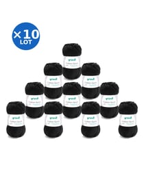 Lot de 10 pelotes COTTON QUICK UNI de Gründl – 500 g de coton mercerisé certifié Oeko-Tex 11 Noir