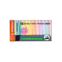 Surligneurs - STABILO BOSS ORIGINAL - 10 couleurs pastel - Set de bureau