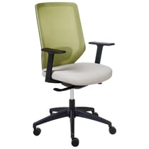 Chaise de Bureau Verte en Tissu et Maille Rembourré Pivotante Réglable en Hauteur Dossier Inclinable