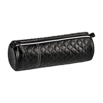 Trousse - Ronde - Noir - Matelassé - Scolaire - 23 x 9 x 8 cm - Fermeture éclair - S'maepp