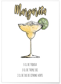 Affiche Cocktail Margarita | A3 : 29,7x42cm