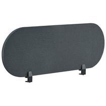 Séparateur de Bureau Gris Foncé en PET Acoustique Recouvert de Tissu 120 x 40 cm avec Pinces de Fixation