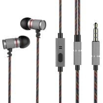 Écouteurs Smartphone Oreillettes Intra Jack 3.5Mm Micro Réduction Bruit Argent YONIS