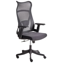 Chaise de Bureau Noire en Maille Base Pivotante Hauteur Réglable Accoudoirs Bureau à Domicile Moderne