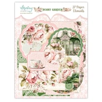 Tags éléments décoratifs en papiers scrapbooking carterie PEONY GARDEN