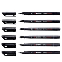 Lot de 6 feutres permanents pointe superfine - STABILO - OHPen - Noir