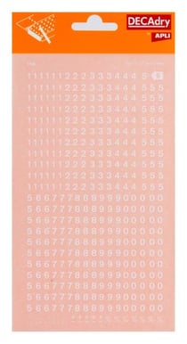 Chiffres Transfert Blanc 4mm