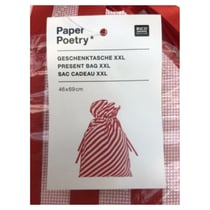 SAC CADEAU XXL, rouge/blanc 46x69 cm