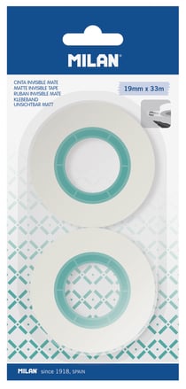 Blister 2 rubans adhésifs invisibles mate 19 mm x 33 m