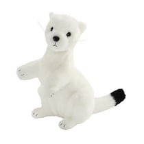 Peluche hermine blanche dressée - 23 cm