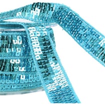 Bobine galon paillettes 14,5m bleu turquoise