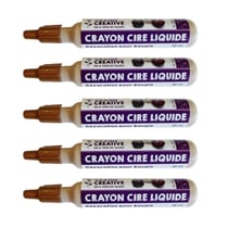 5 crayons cire liquide pour bougie - Doré
