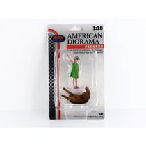 Figurine diorama - American Diorama - Kid & Dog - Échelle 1/18 - Vert/Marron - 2 pièces