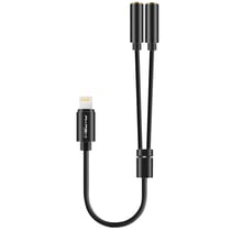 Adaptateur Audio Lightning vers 2x Entrée Jack 3.5mm Compact Akashi Noir